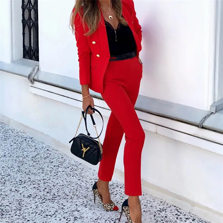 

Women's clothing fashion work business suit blazer women suit two-piece casual professional office suit, Different colors and support to customized