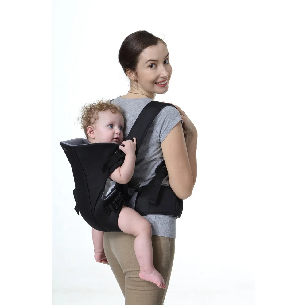 

2020 High Quality Breathable Ergonomic Baby Carrier, Black, creamy white