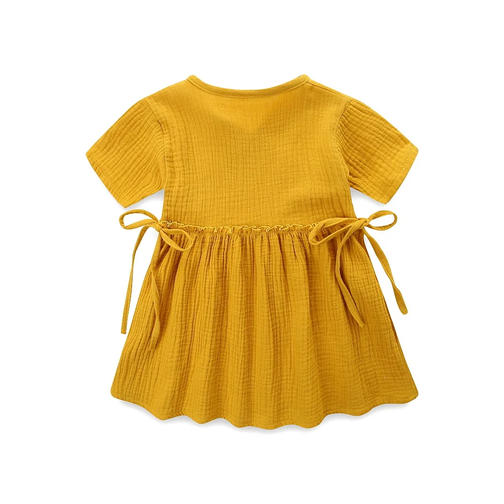 

Baby girl short sleeve dress children summer cotton girl linen dress vintage dresses for girl quality kids blouse summer clothes, Picture shows