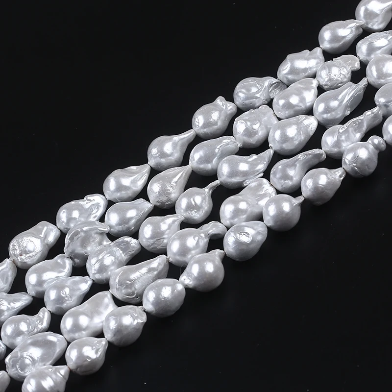 

Wholesale white  loose drop baroque edison freshwater pearl beads strands