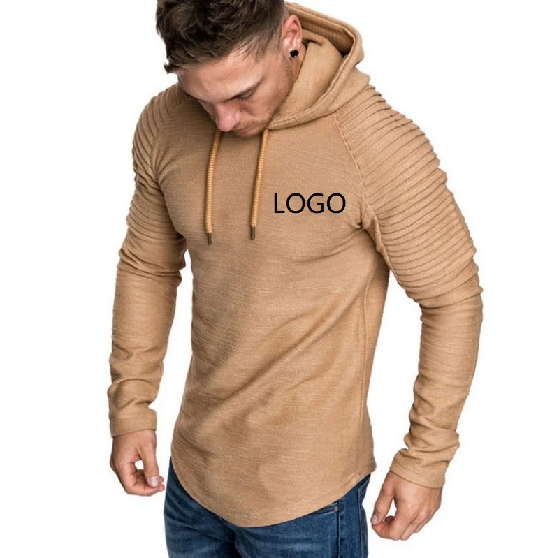 

Top Selling 2020 New Hoodies Mans Solid Color Slim Fit High Street Hooded Sweatshirt Stripe Fold Sportswear Mens