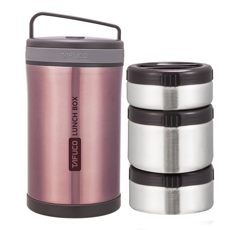 

1.7L leakproof stainless steel thermos bento food container school kids vacuum insulated lunch box with handle, Pink or custom