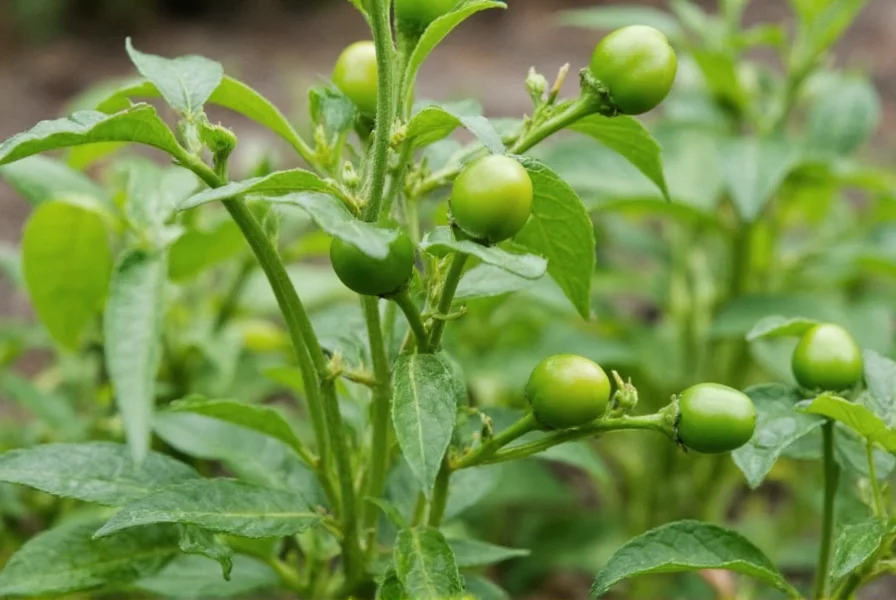 Healthy peppadew pepper plants growing in garden with proper spacing