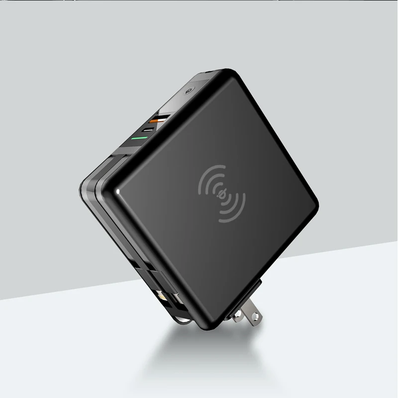 Fold design 3 in 115w fast charge wireless charger stand 10000mah fast charging adapter Wireless Powerbank for all phones RK-C44 - ANKUX.COM