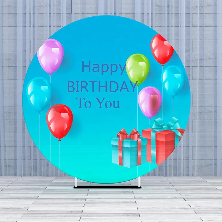 
OEM Custom Tension Fabric Display Circle Show Event Party Background Kids Decorations Birthday Backdrop 