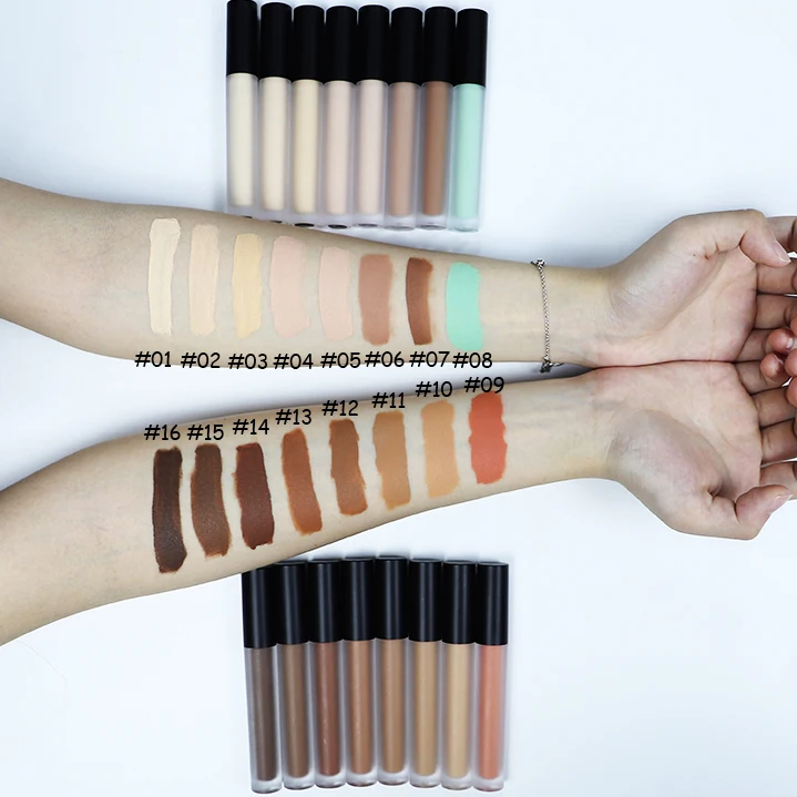 

OEM Full Coverage Makeup Liquid Concealer For Color Corrector Concealer Matte Long Lasting contouring and bronzer contour, 16colors