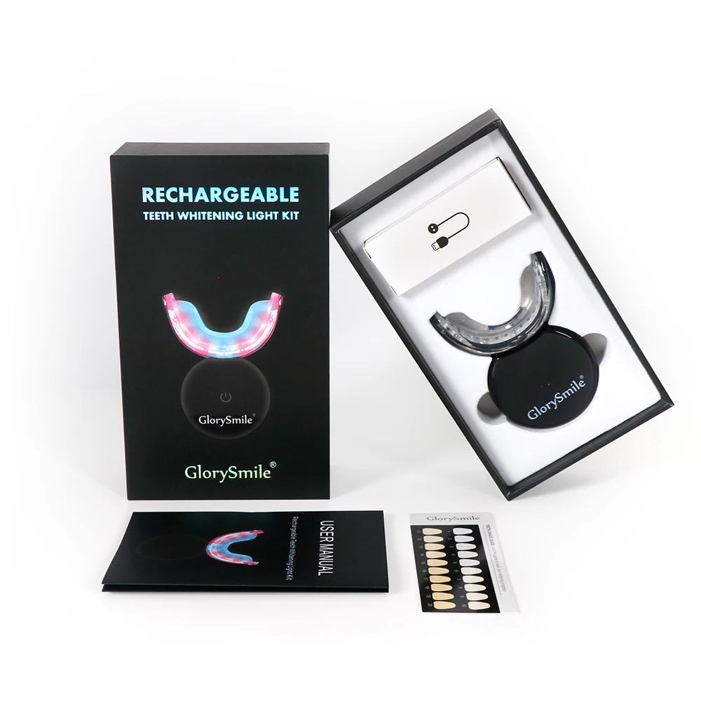 

2020 GlorySmile Dazzling White Tooth Whitening Kit Red Blue LED Teeth Whitening Kit Private LOGO