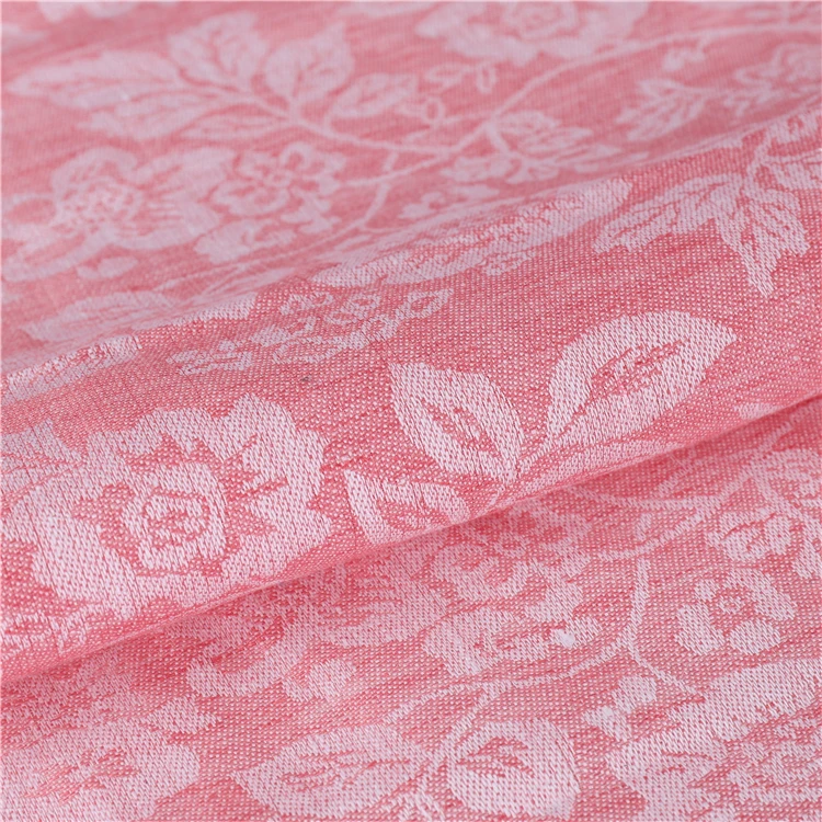 100 Linen Yarn Dyed Floral Jacquard Fabric Buy Absorbent Linen Yarn Dyed Jacquard Fabric For