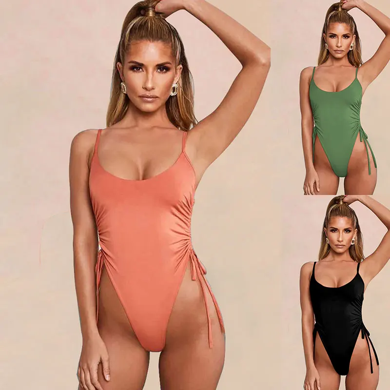 

LEVEL SY2236 One Piece Ribbed Swim Beach Wear Suit Swimwear Beachwear Swimsuit Monokini