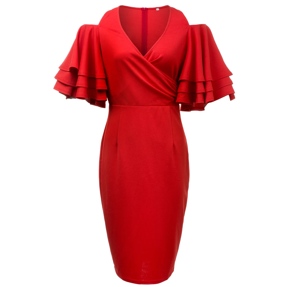 

2021 Hot selling african print dress flare sleeves O neck short mini pencil dress Kitenge Dress Designs For Women, Customized color