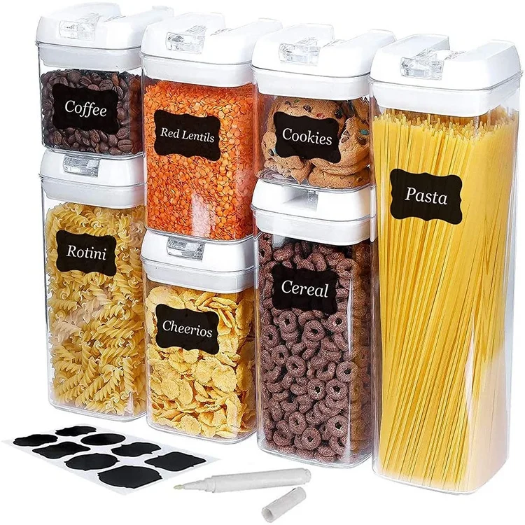 

Flour bin food storage jar pantry canisters plastic airtight container Gift Set, Clear