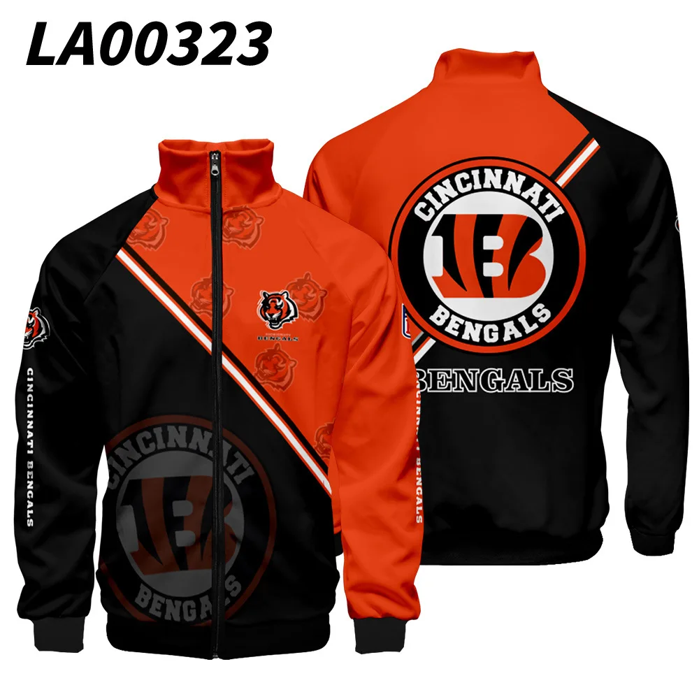 

NFL Bengals 32 Teams Wholesale 1 Moq Drop Shipping Men Women Outdoor Jacket Sweatshirts Blank Men bomber jacket men