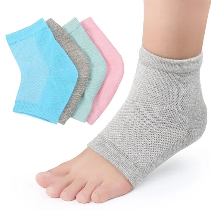 

Plantar fasciitis socks Gel Heel Socks Toe Open Moisturizing Silicone Heel Sleeve for Dry Hard Cracked Skin Spa, 5 color