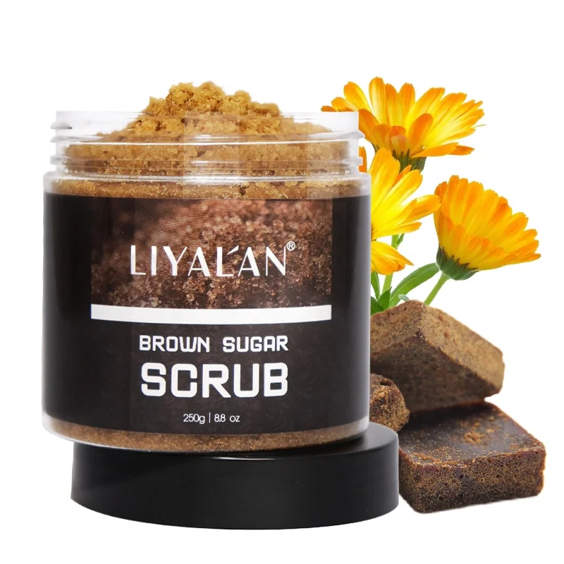 

Private Label Natural Organic Whitening Exfoliation Moisturizing Brown Sugar Body Scrub, Brown & custom