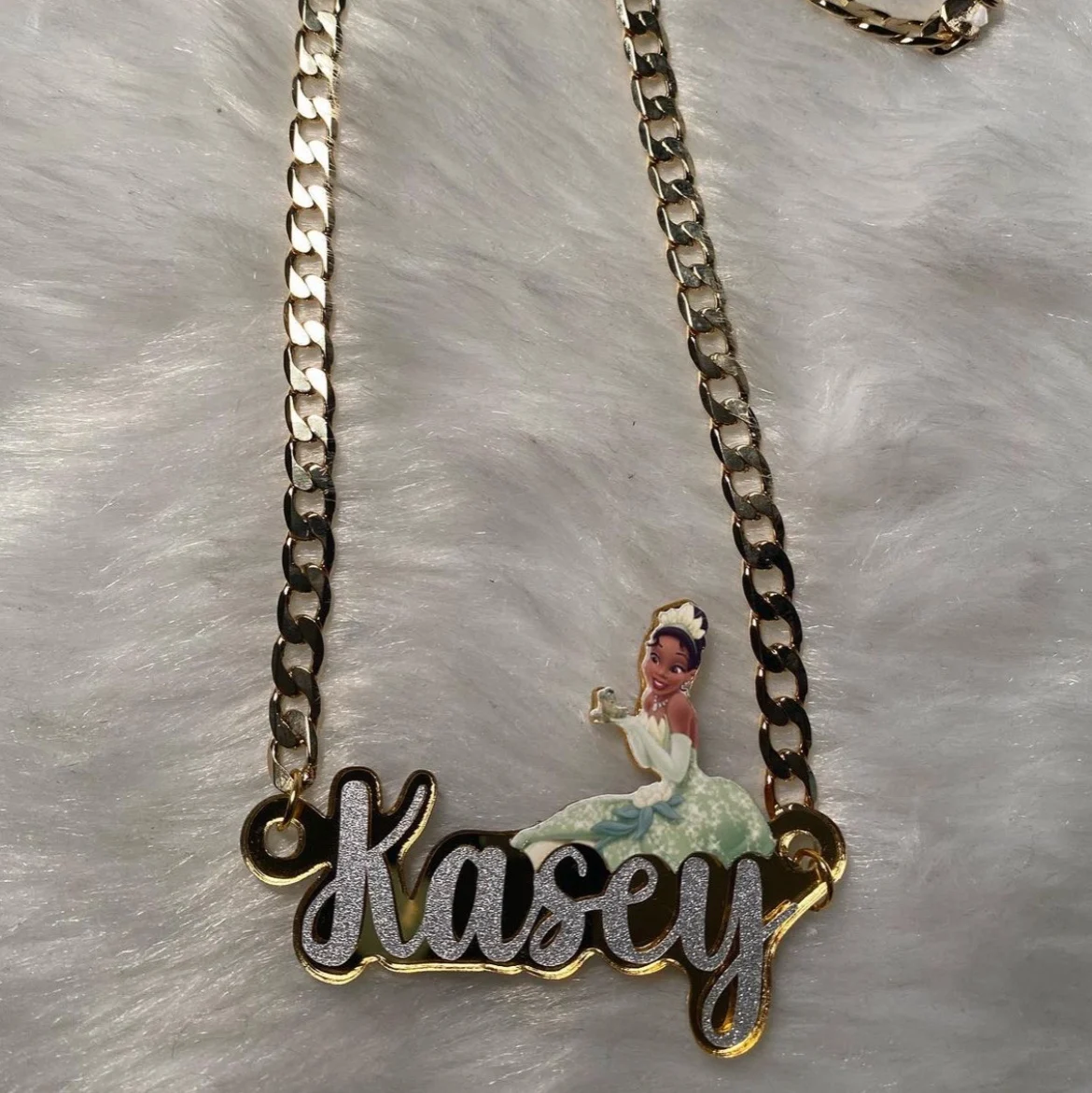 

High Quality Custom Fashion Cute Personalized Acrylic Gold Plated Name Necklace For Girls, Colors