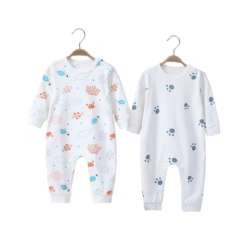 

Breathable and skin-friendly organic cotton newborn baby clothes romper jumpsuit baby autumn romper, Picture shows
