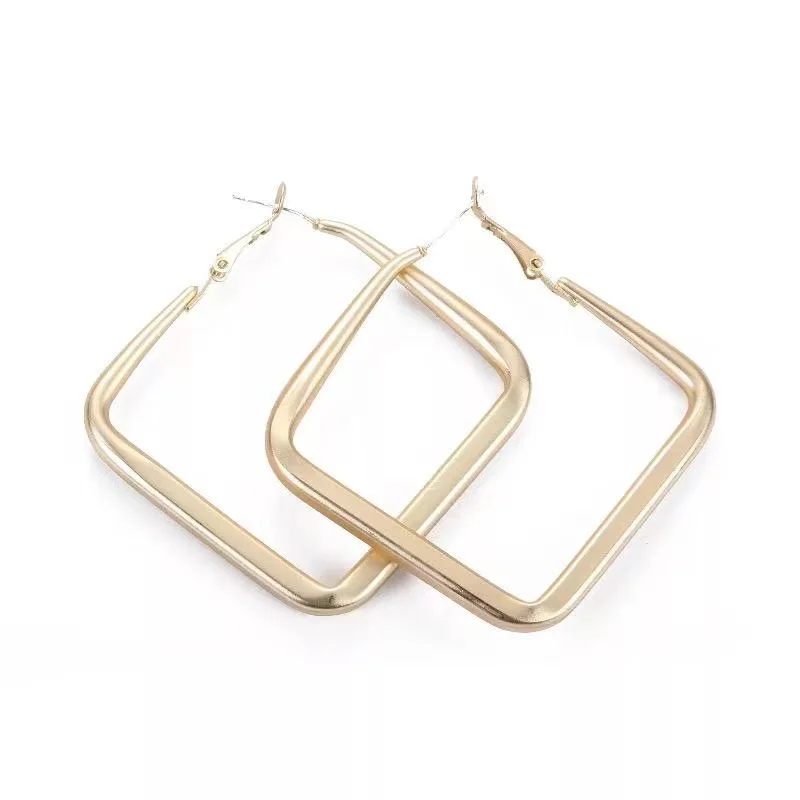 

Bohemian Gold Color Earrings Fashion Gold Big Hoop Twisted Earrings For Women Punk Hoop, Red