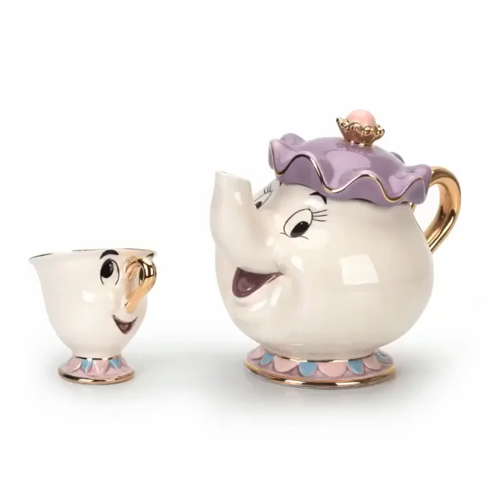 

loveramics Spot beauty beast gold plated teapot Japanese pottery tea milk suger pot wife Archie coffee Ceramic Cup Mug plate set, Customized mini ceramic cup