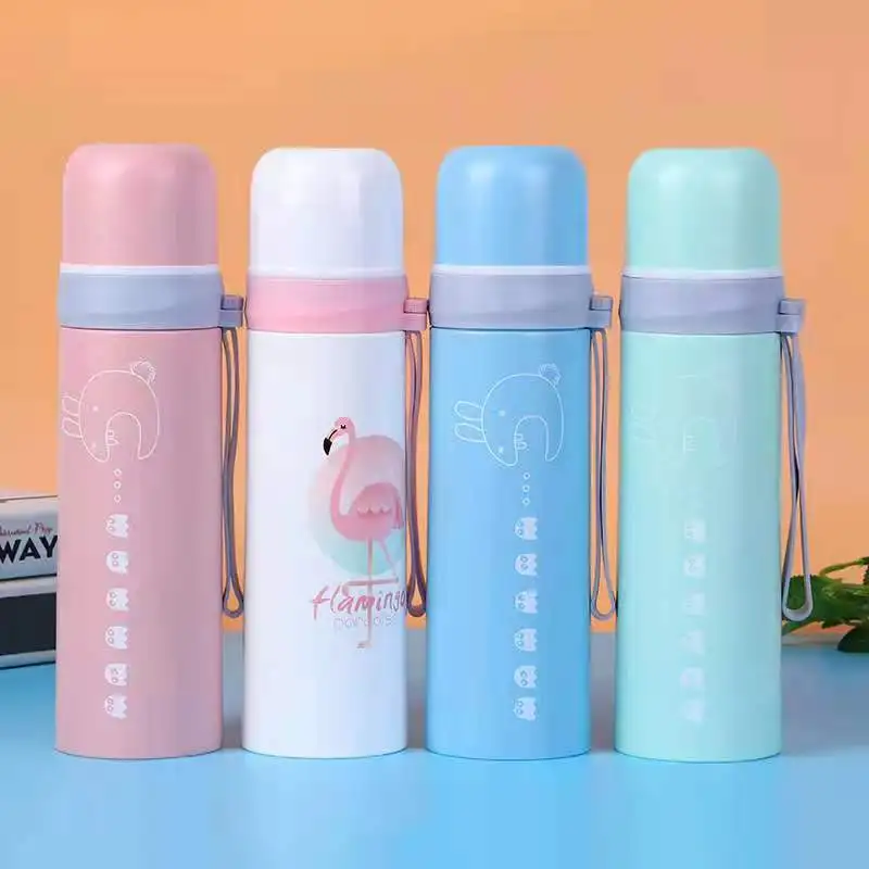 

Cartoon students hand cups stainless steel bullet thermos cups