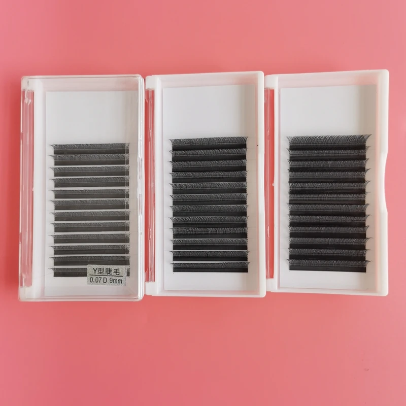 

Private label New fashion YY volume lashes 8-15mm C & D curl Y Shape Lash YY Lashes Eyelash Extension, Black