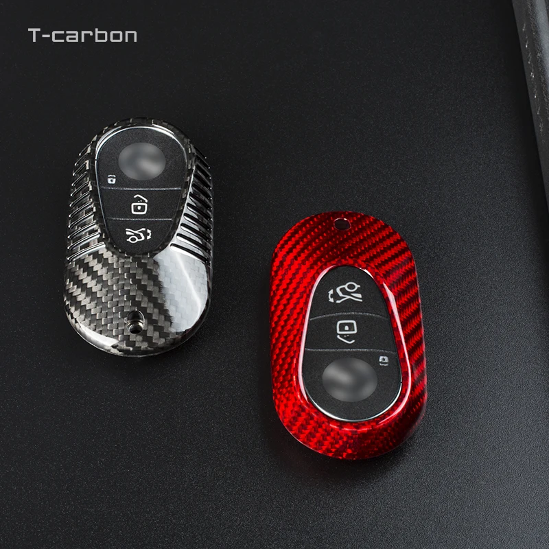 

T-carbon factory Outlet carbon fiber Remote Protection Boutique modified key protection Key Cover For Mercedes Benz New S, 6 disign