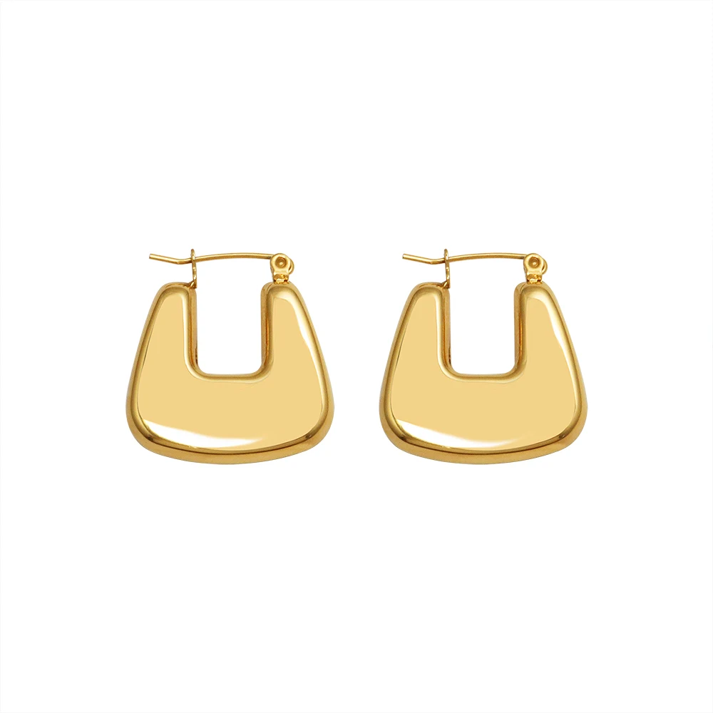 

Stainless Steel Jewelry Irregular U-Shaped Hollow Earrings Women's Fashion Earrings BSF508