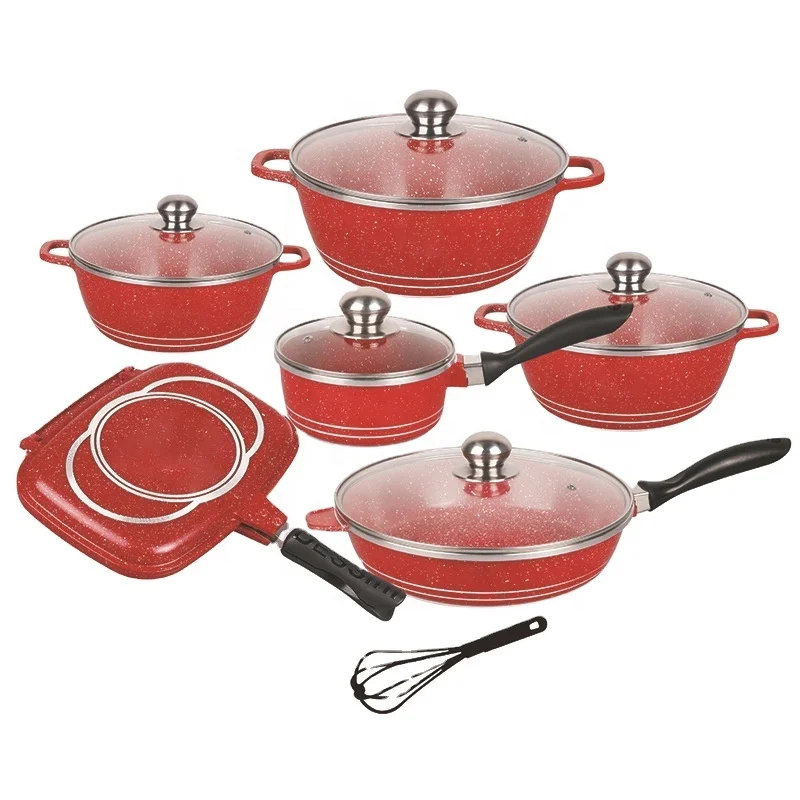 

6 Piece Sauce Pans Frying Induction Cooker Gas Oven Aluminum Camping Pan Cooking Kitchen Cookware Sets Non Stick, Customized color