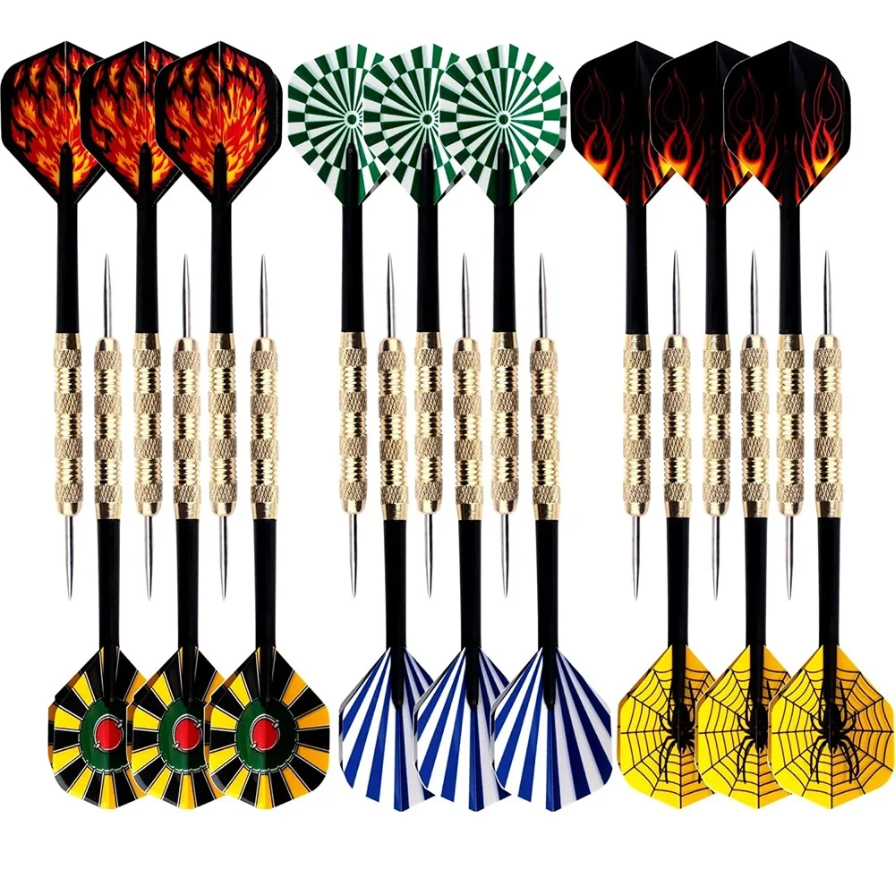 

1 Set 18Pcs Professional Steel Tip Flight Steel Darts, Colorful