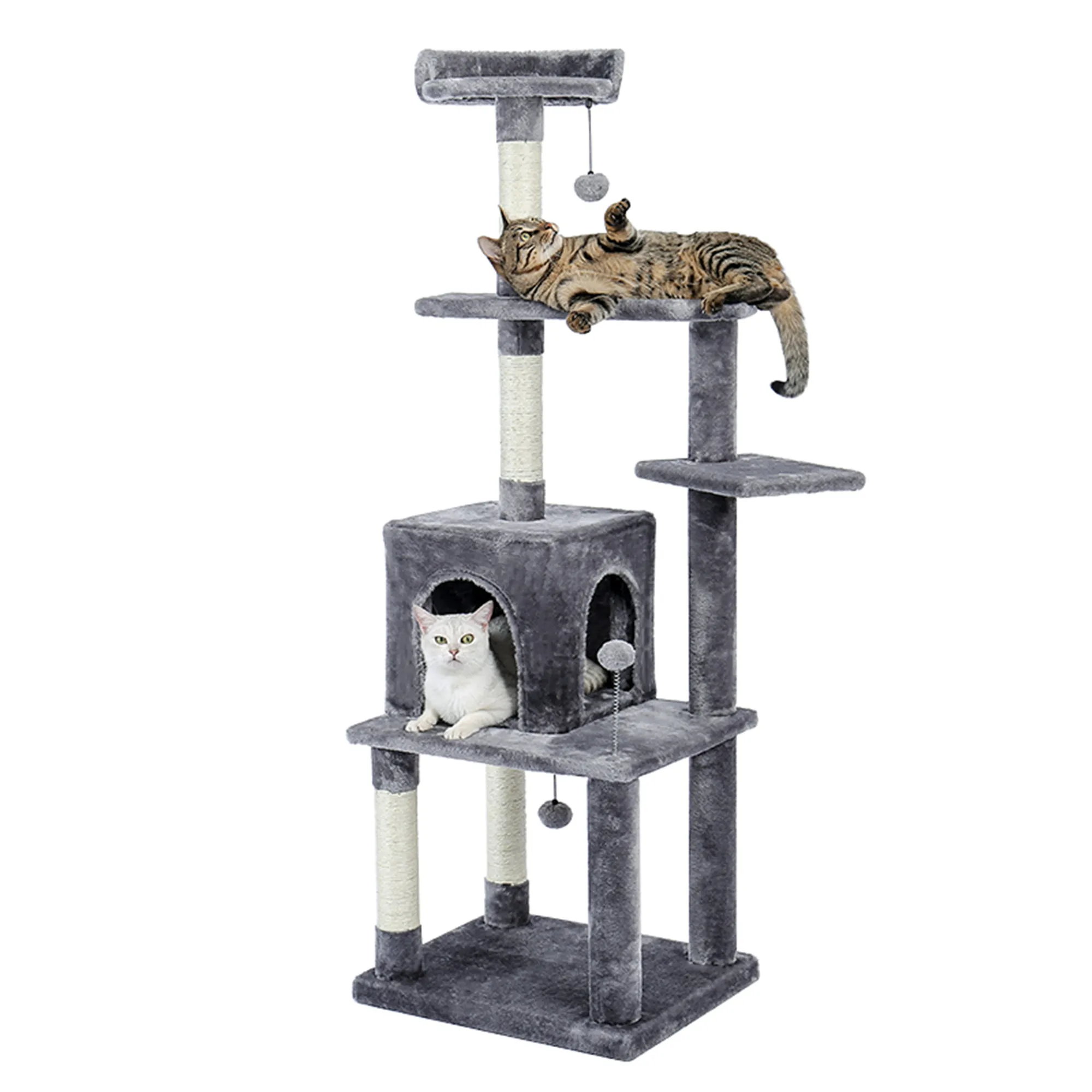 

Deluxe Cat Tree Condo Toy Cat Tree House, Gray