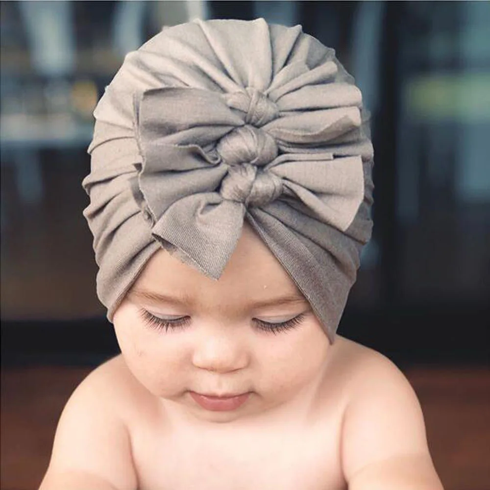 0-3 Years Newborn Infant Baby Boys Girls Solid Bowknot Headband Headwear Accessories 