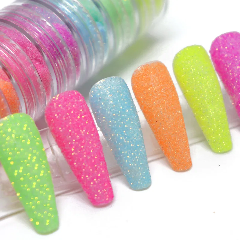 

6 Colors Set Candy Sweater Effect Nail Glitter Snow Sugar Dust Manicure Dip Powder Sweater Effect Neon Pigment Nail Decoration