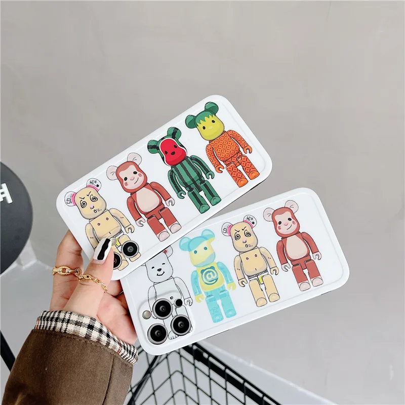 

for iPhone 12 Pro Max 11 Pro 7 X Xs Max Bearbrick Gloomy Bear Fashionable Brand Japanese soft Case