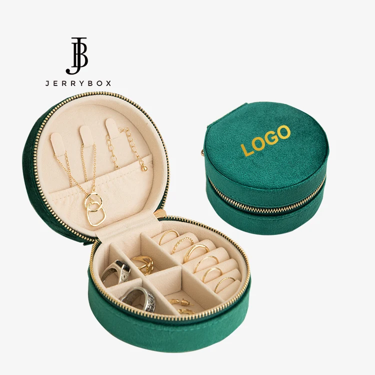 

Travel Jewlry Storage Case Jewlery Box Velvet Round Jewelry Box