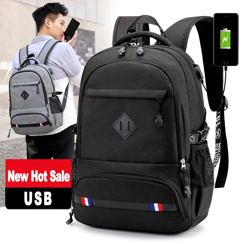 

2019 new arrival expandable plain usb charging smart bag back pack mens laptop backpack bags, Gray/black/blue