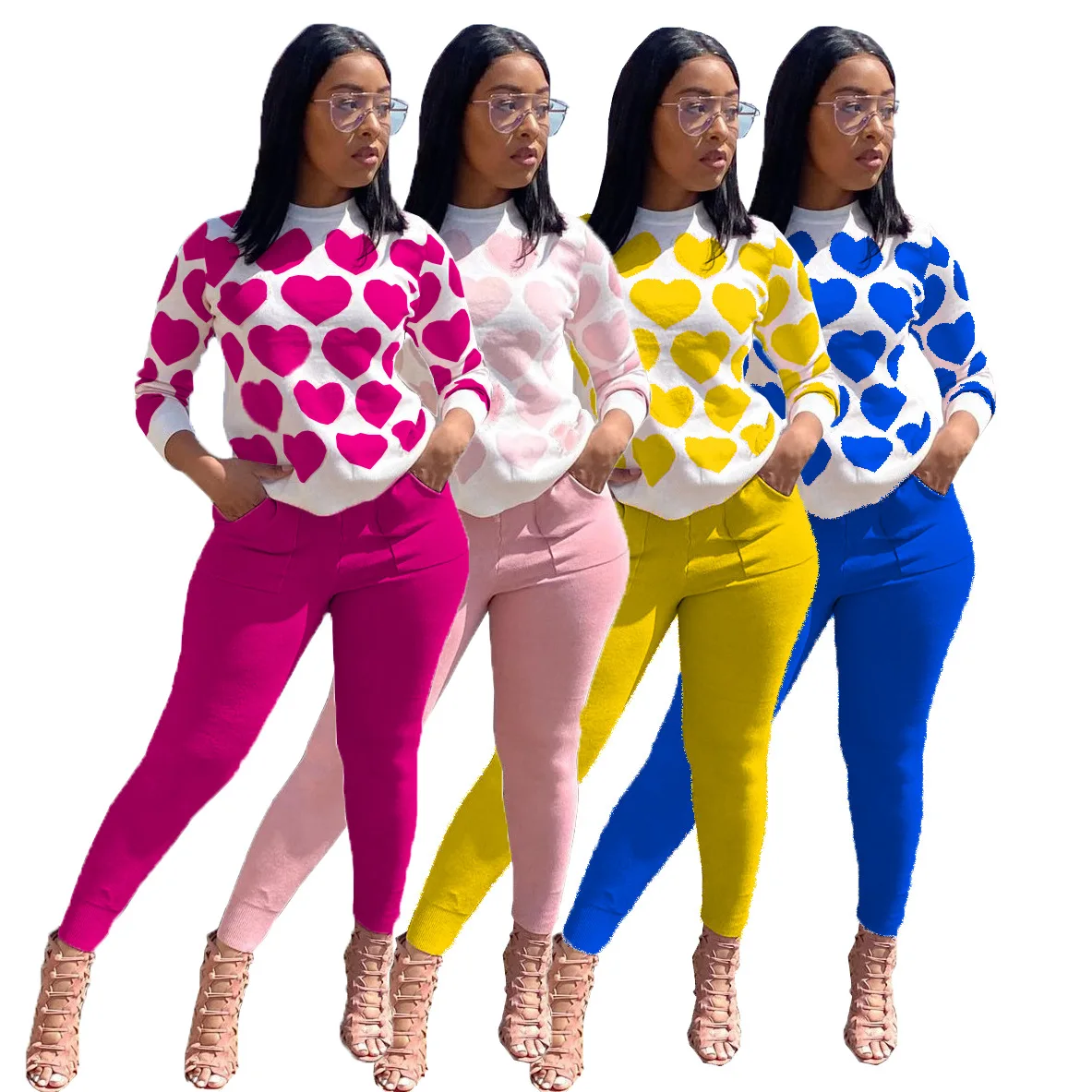 

Wholesale 2021 Solid Color Women Jogging Suits Women Two Pieces Set Tracksuits Outfits Women 2 Piece Set