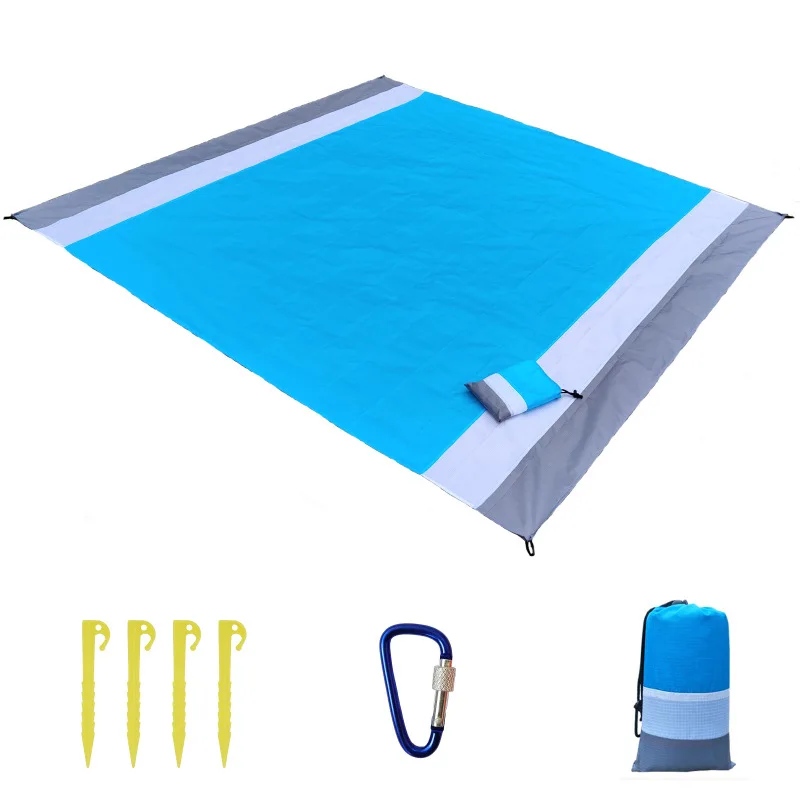 

Outdoor Large Camping Pocket Picnic Mat 200*210cm Portable Waterproof 210D Sandproof Beach Blanket Custom, Mixed color