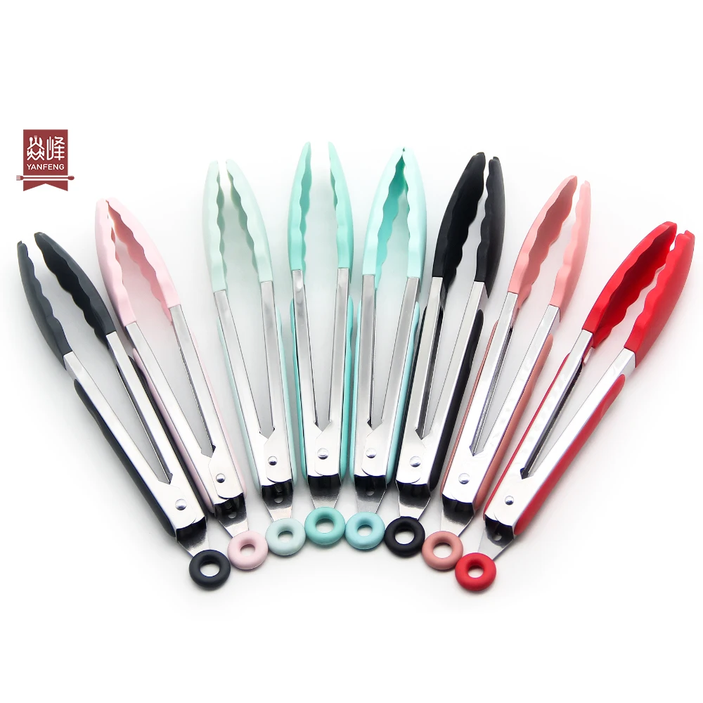 

Ready To Ship low MOQ durable food grade Kitchen using tool silicone BBQ tong for food, Oem color