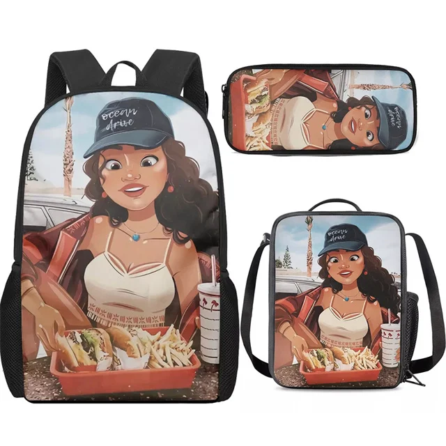 

Custom Print School Bags for Girls Black Arts Magic African Girls Print Children Backpack Teenager Schoolbag for Student Bookbag