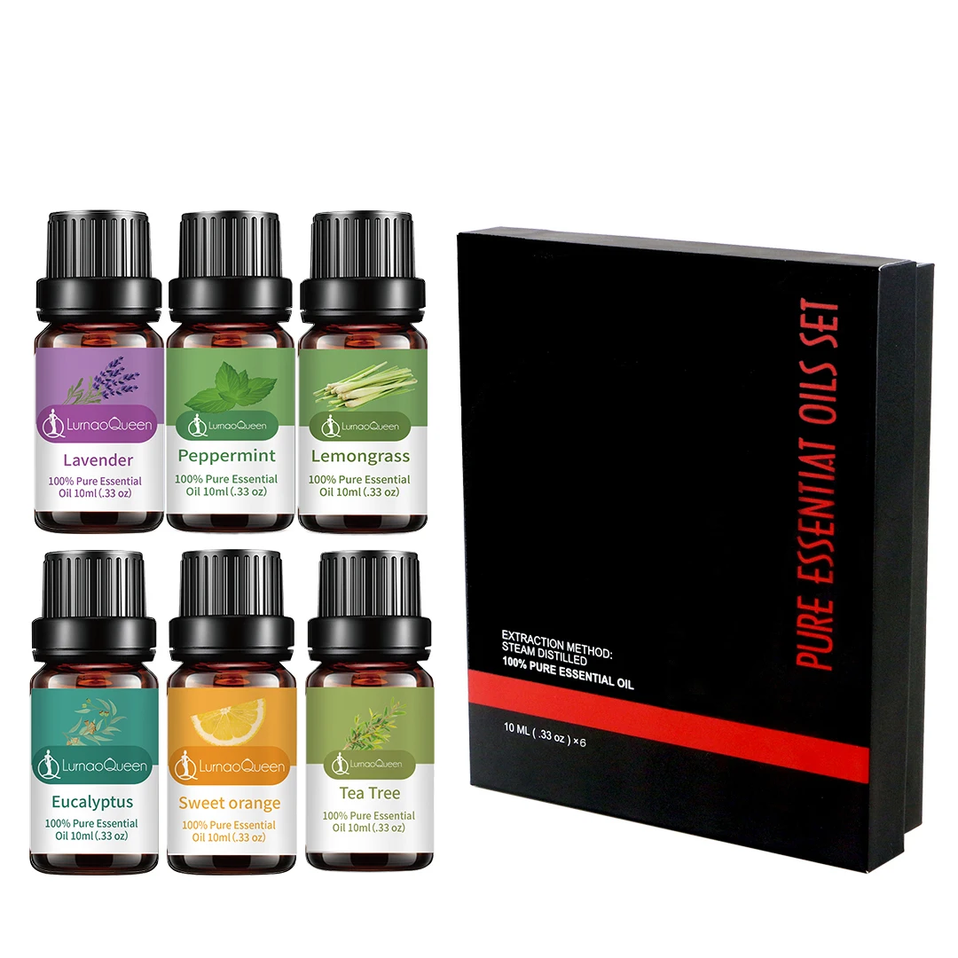 

Factory Price Essential Oil Gift 100% Pure Therapeutic Grade 10ml*6 pcs Top Grade Aromatherapy Essential Oil Kit Massage Oil