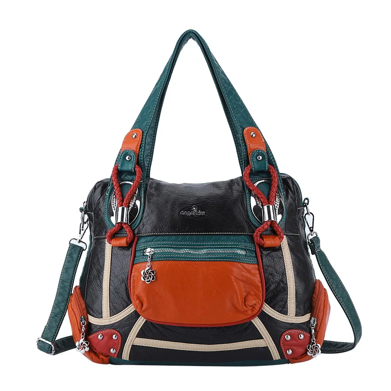 

Angel Kiss Brand Women Patchwork Handbag Color Combination Shoulder Bag