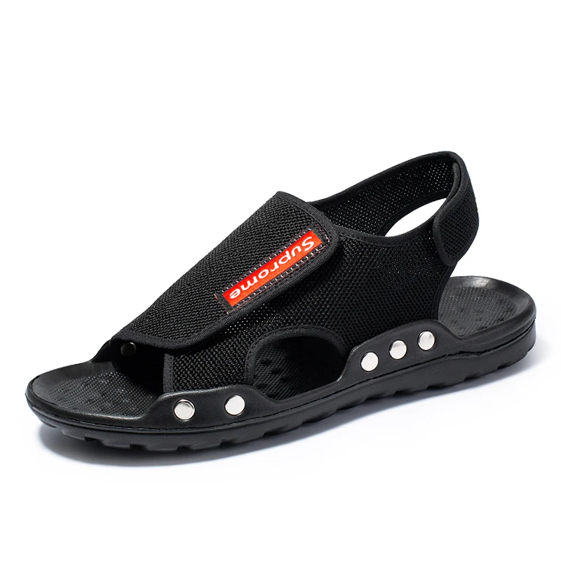 

China factory wholesale fashion men's slippers sandals for male, Black