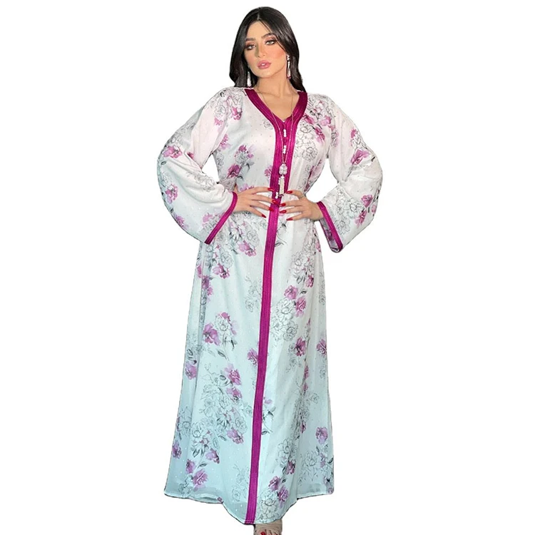 

GH-JD1535 Ethnic Style Moroccan Abayah Musulmana Women Islamic Clothing Muslim Long Dress Robe Abaya Dress