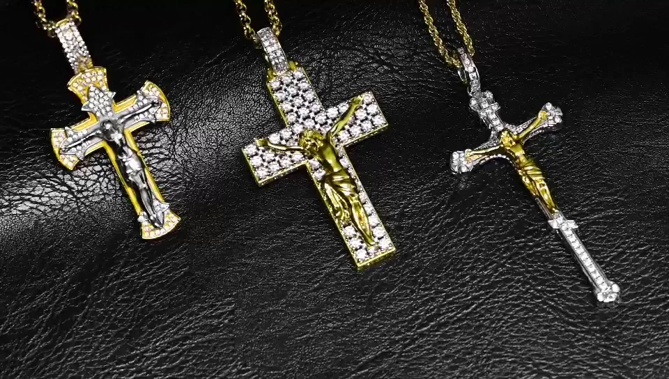 Custom Iced Out Cross Necklace Pendant Hip Hop Jewelry Buy 925