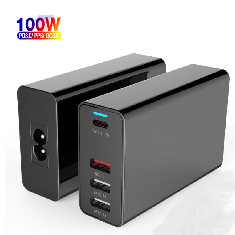 

100W USB Type C Charger Quick Charge 3.0 Delivery USB Desktop PD Charger Adapter for MacBook, Laptops, Phones tablet