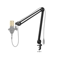 

Professional Recording Mic Stand Suspension Bom Scissor Arm Stand Holder For K Song With Phones Holder