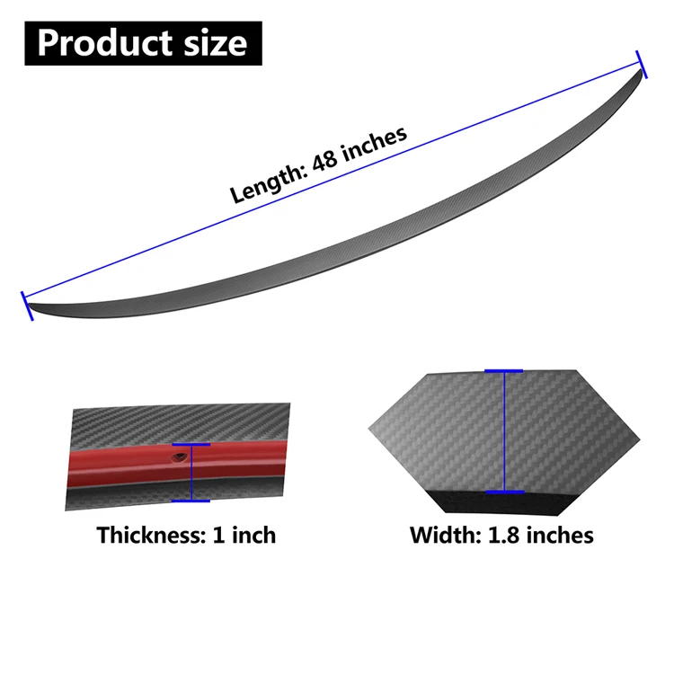 
modification parts model s Carbon Fiber install car rear Tailbox rear spoiler For Tesla model 3 