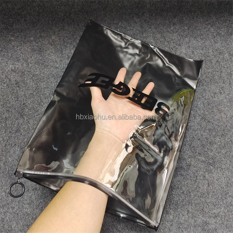 

customized logo pvc zipper clothing bag fashion t-shirt hoodie sportswear swimwear jewelry packaging bag storage bag