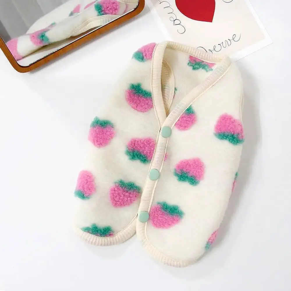 

Cute strawberry printing Autumn / Winter cat warm and soft Dog Pet Vest Pet Clothes