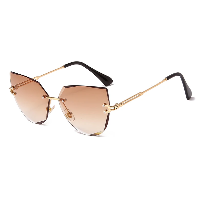 

Rimless Cat Eye Sunglasses Luxury Brand Design Women Metal Sun glasses Fashion Lady Shades UV400 Eyewear oculos gafas de sol