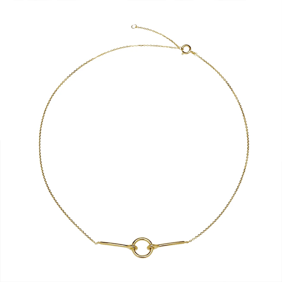 

simple necklace jewelry 18k gold plated hot 925 sterling silver collar chance circle choker necklace